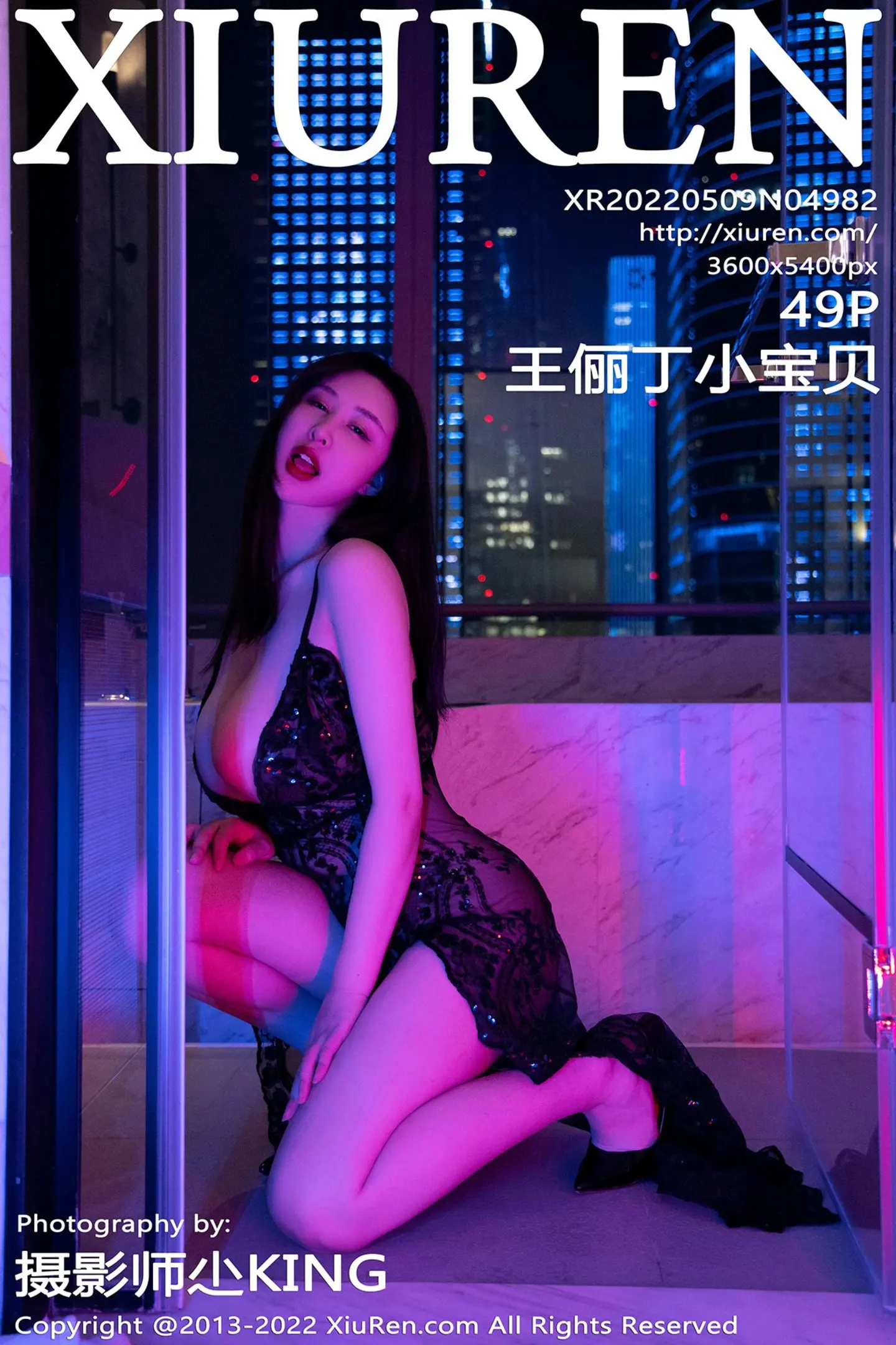 [XiuRen秀人网]No.4982_模特王俪丁小宝贝私房性感黑丝轻透薄纱吊裙秀傲人豪乳诱惑写真49P-秀人网 - XiuRen.Space